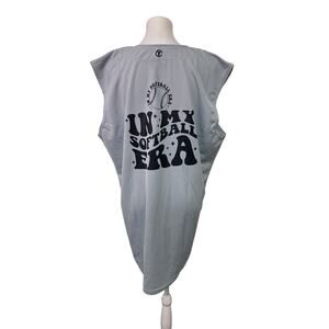 New Hand Printed Unisex Large Gray In My Softball Era Sleeveless Baseball Shirt